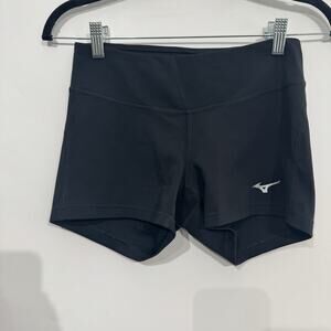 Mizuno Women's Volleyball Spandex Shorts Sz M Black 3" Inseam Compression